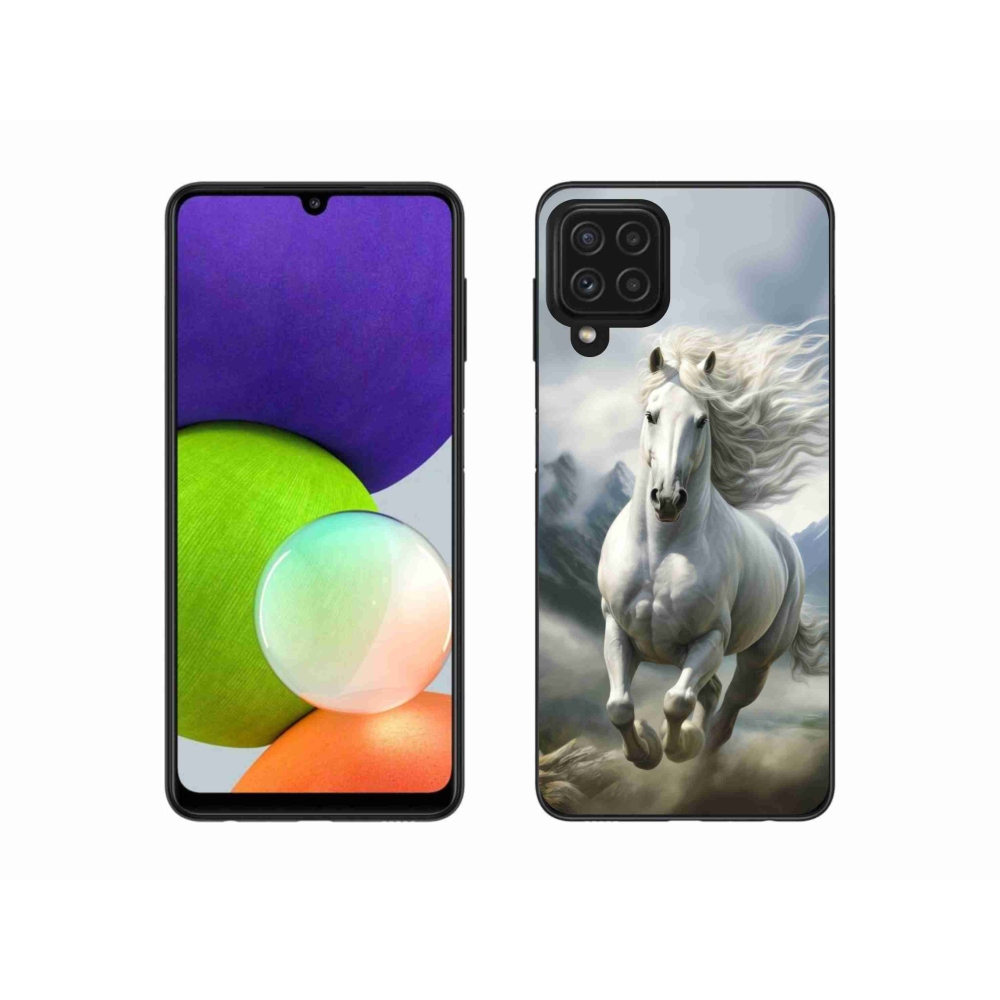 Gél borítás mmCase Samsung Galaxy A22 4G - futó fehér ló 3