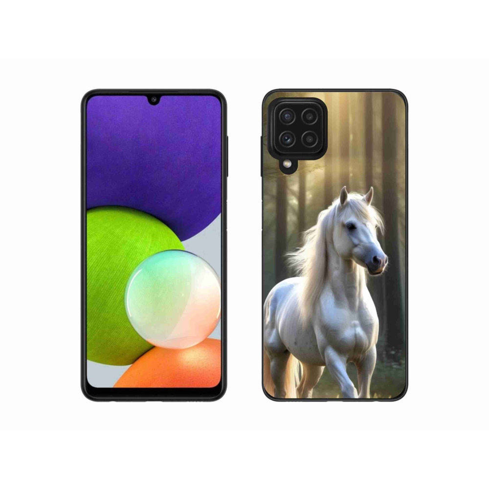 Zselés borítás mmCase Samsung Galaxy A22 4G - fehér ló 3