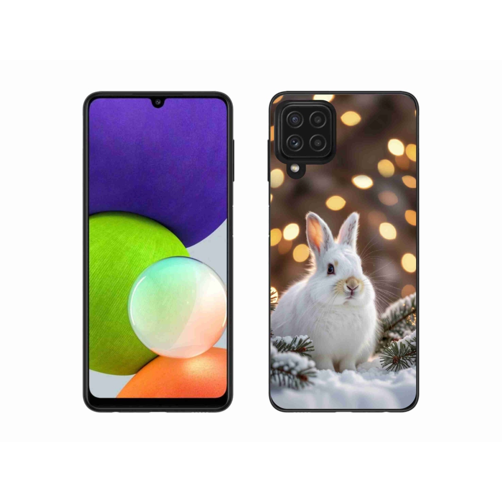 Zselés borítás mmCase Samsung Galaxy A22 4G - fehér nyúlhoz