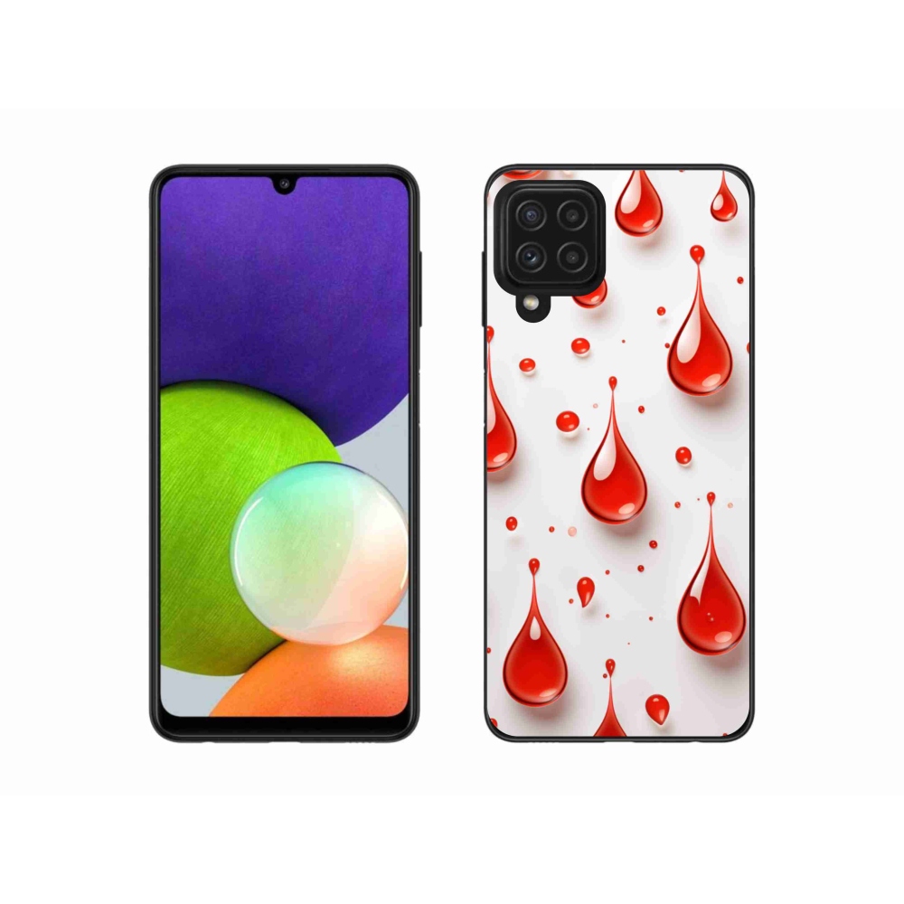 Zselés borítás mmCase Samsung Galaxy A22 4G - piros cseppek
