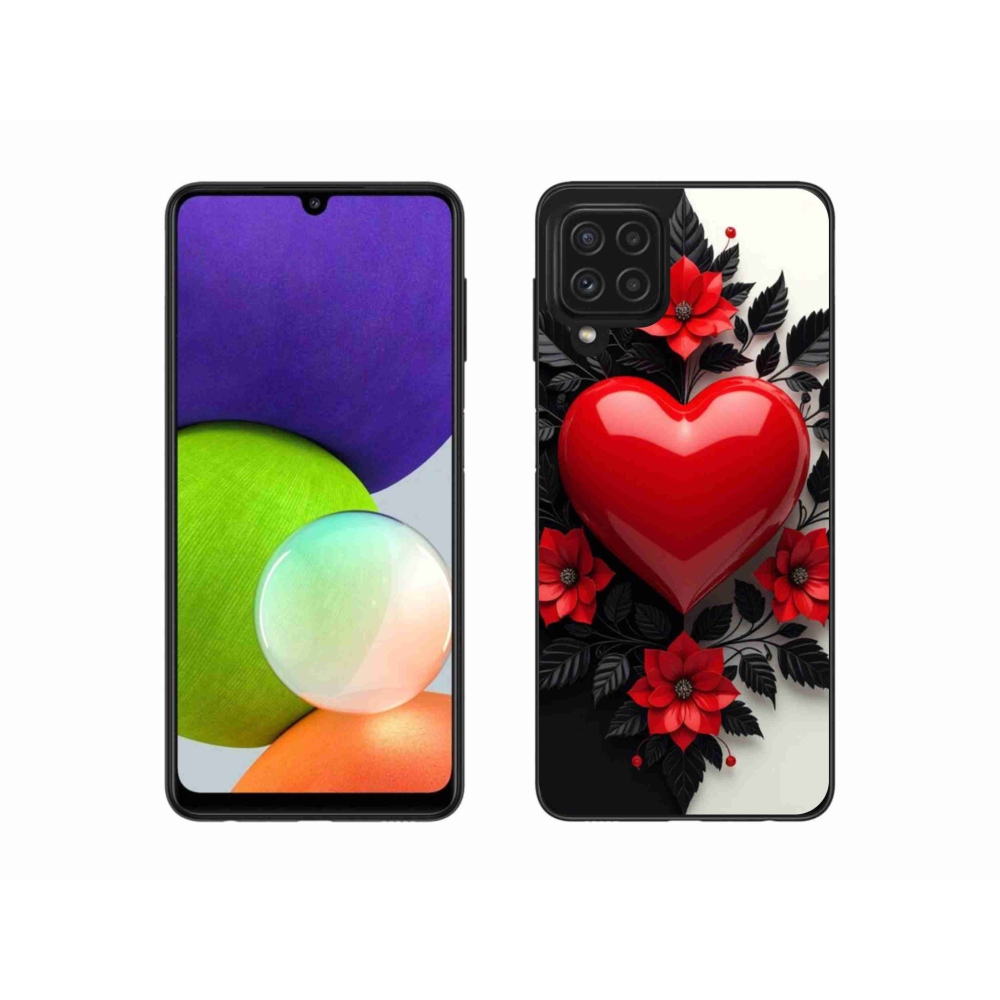 Gél védőhuzat mmCase Samsung Galaxy A22 4G - piros szív