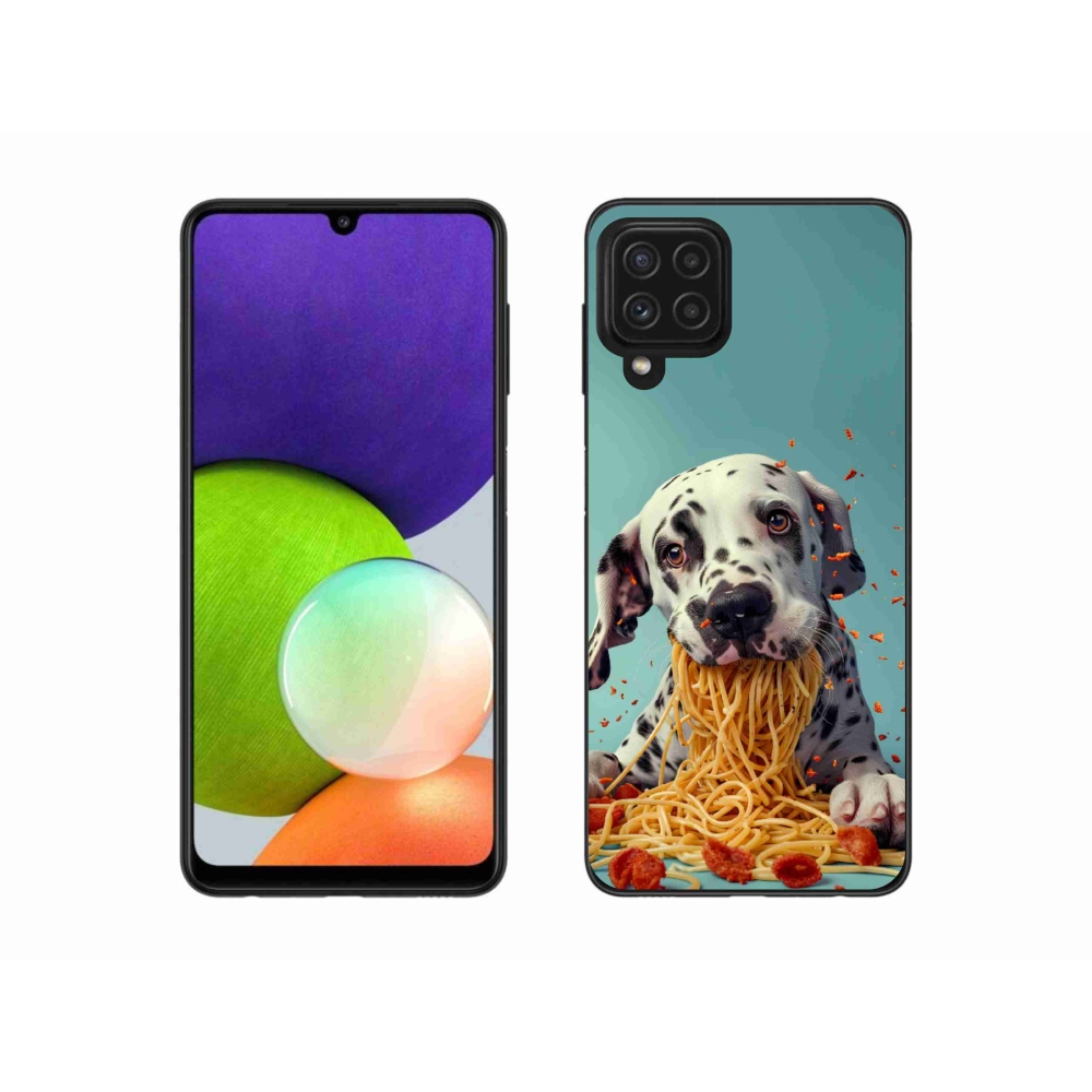 Zselés borítás mmCase Samsung Galaxy A22 4G - Dalmata és spagetti