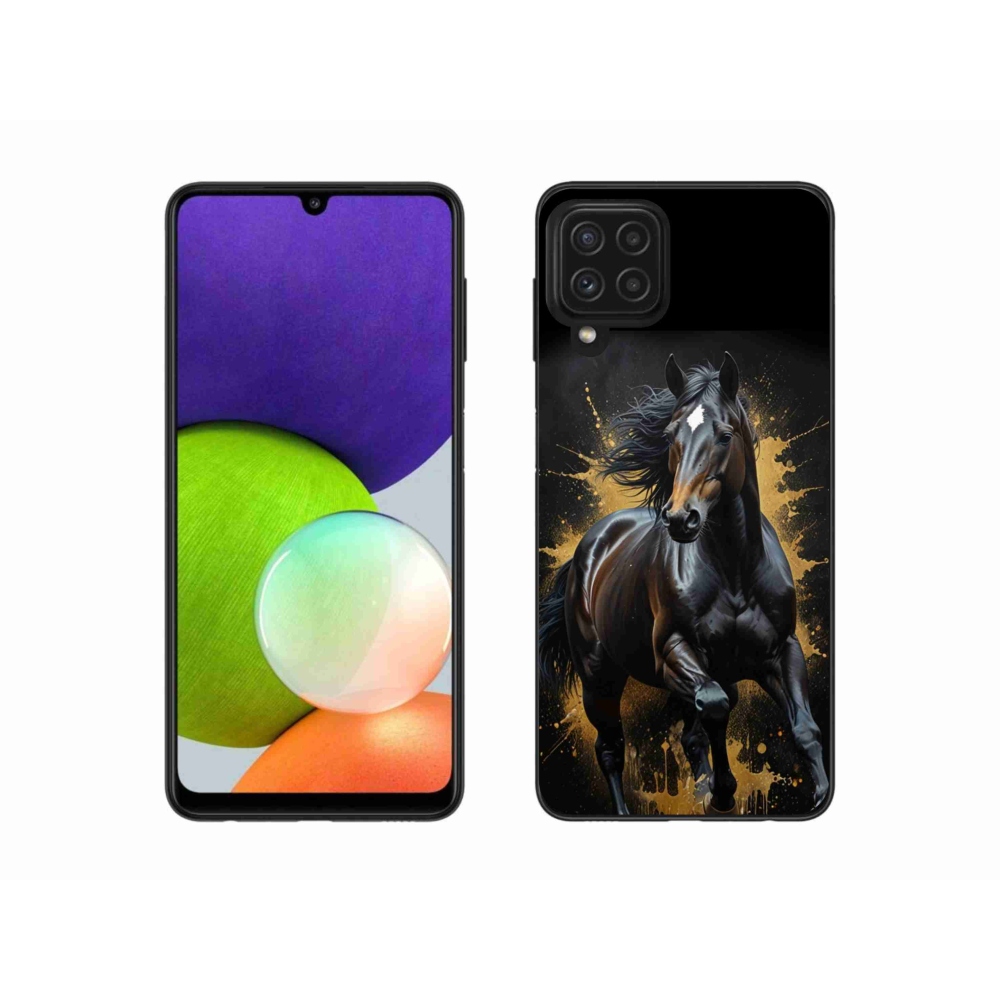 Gél védőhuzat mmCase Samsung Galaxy A22 4G - elegáns fekete méneshez