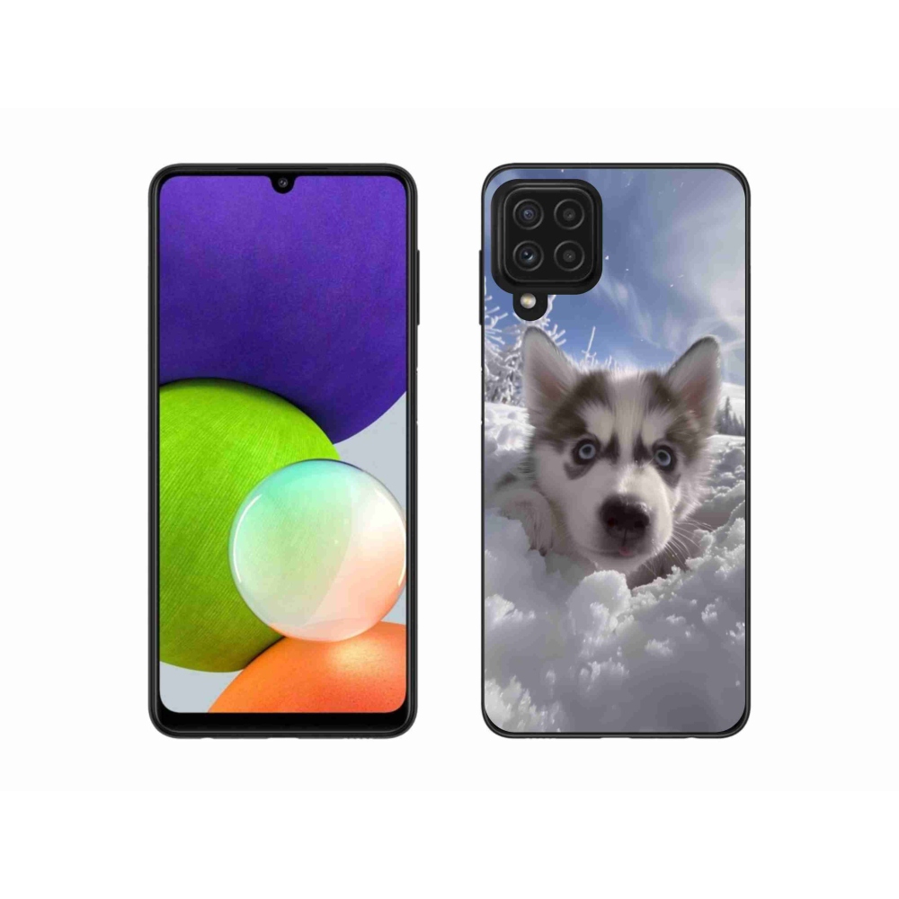 Zselés borítás mmCase Samsung Galaxy A22 4G - husky a hóban