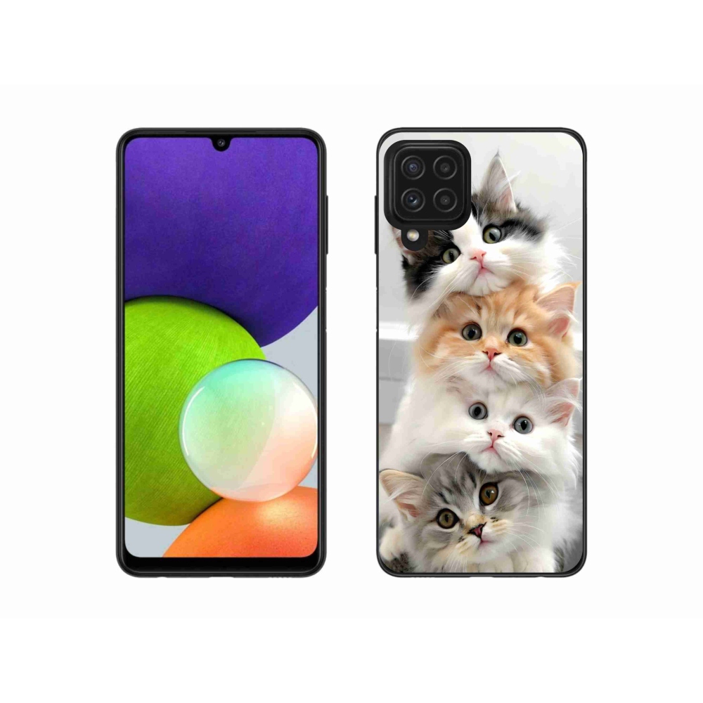 Zselés borítás mmCase Samsung Galaxy A22 4G - macska csokorhoz