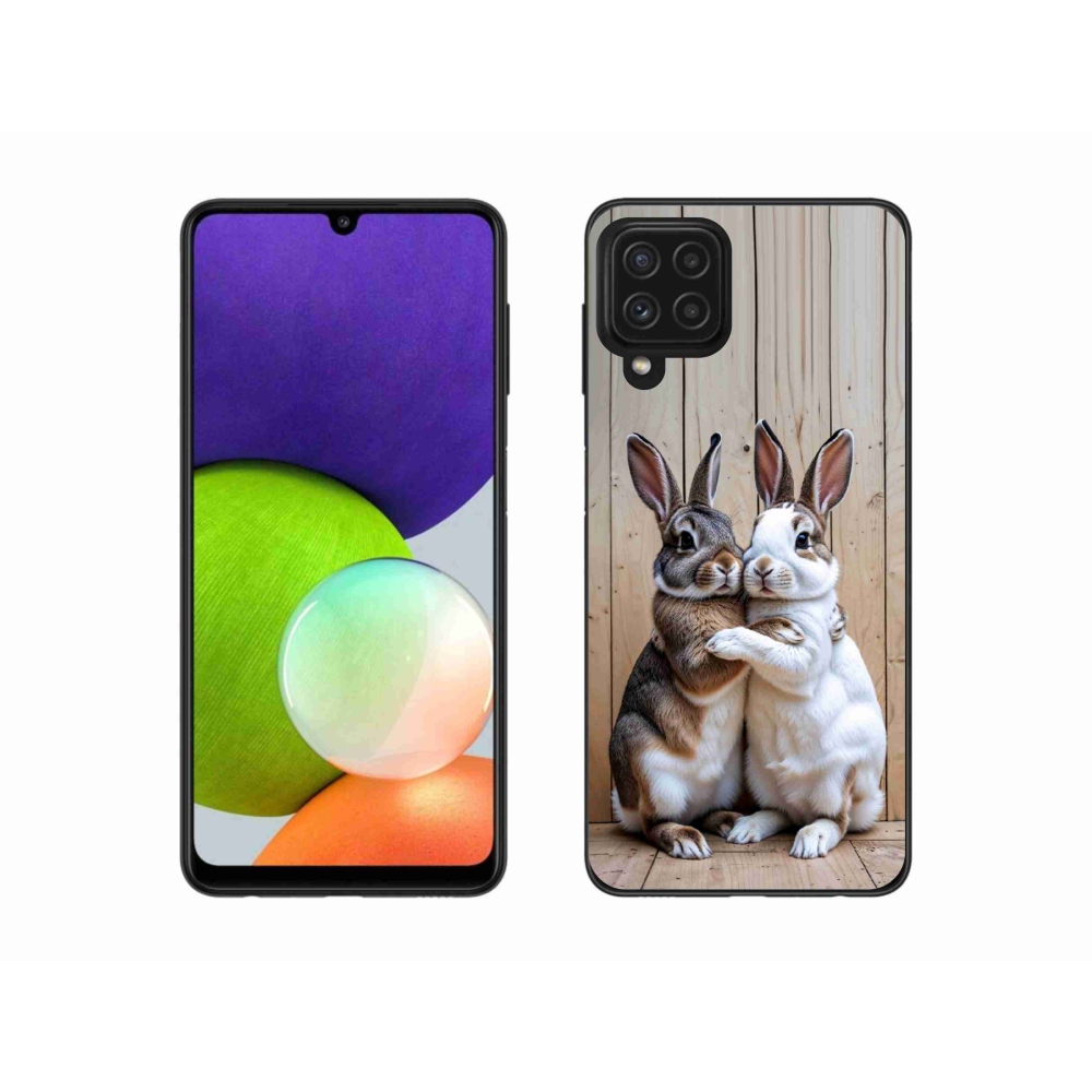 Zselés borítás mmCase Samsung Galaxy A22 4G - nyúl párhoz
