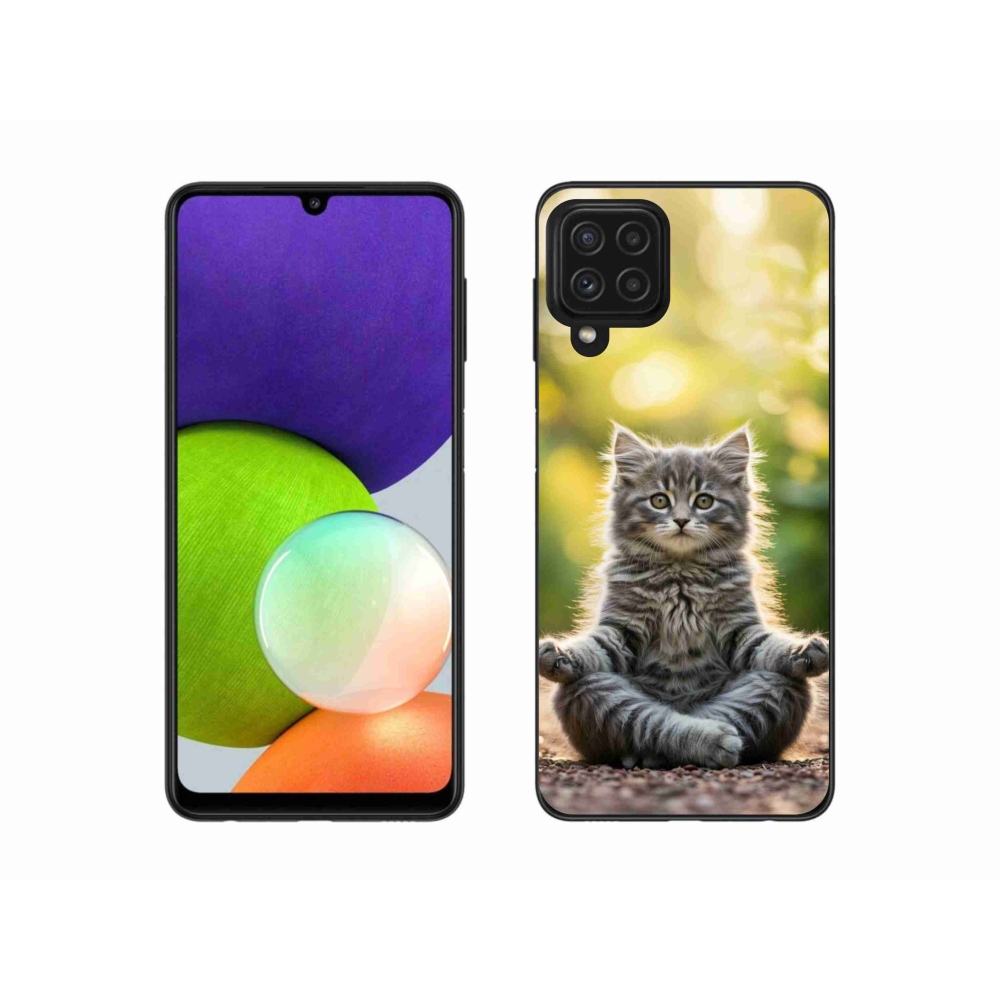 Gél borítás mmCase Samsung Galaxy A22 4G - meditáló cica