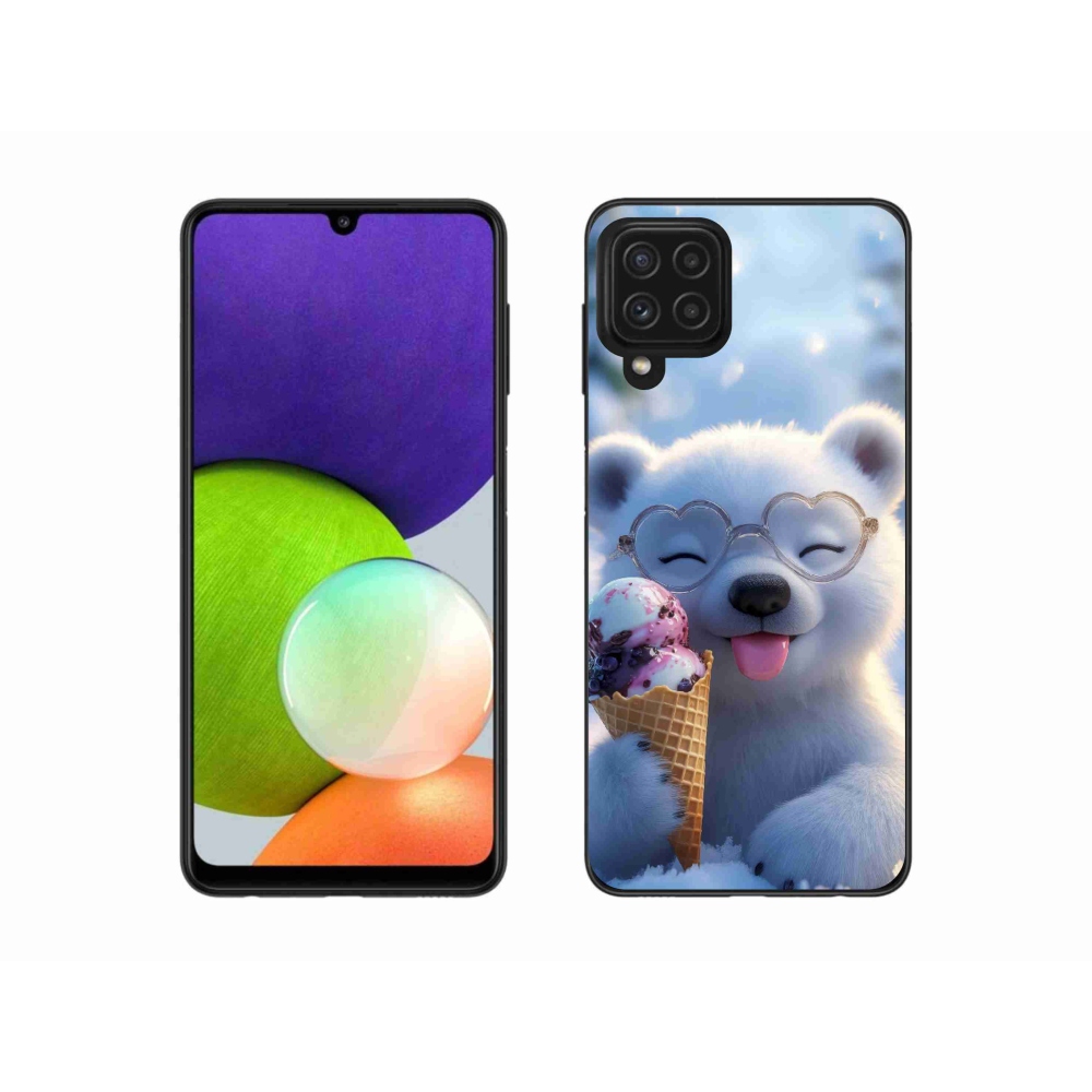 Gél borítás mmCase Samsung Galaxy A22 4G - mackó fagylalttal - Samsung Galaxy A22 4G számára