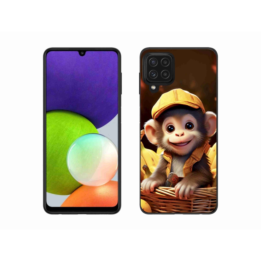 Zselés borítás mmCase Samsung Galaxy A22 4G - majom a kosárban