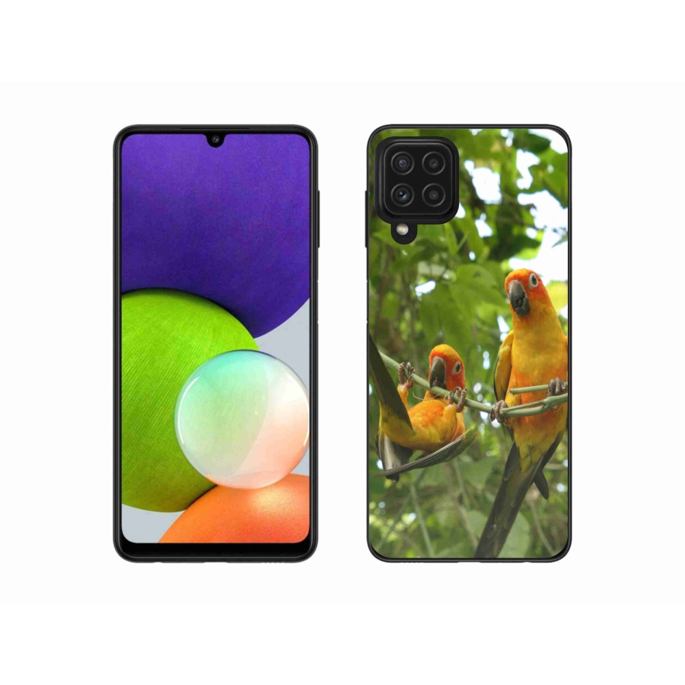 Gél borító mmCase Samsung Galaxy A22 4G - papagájok aratingy
