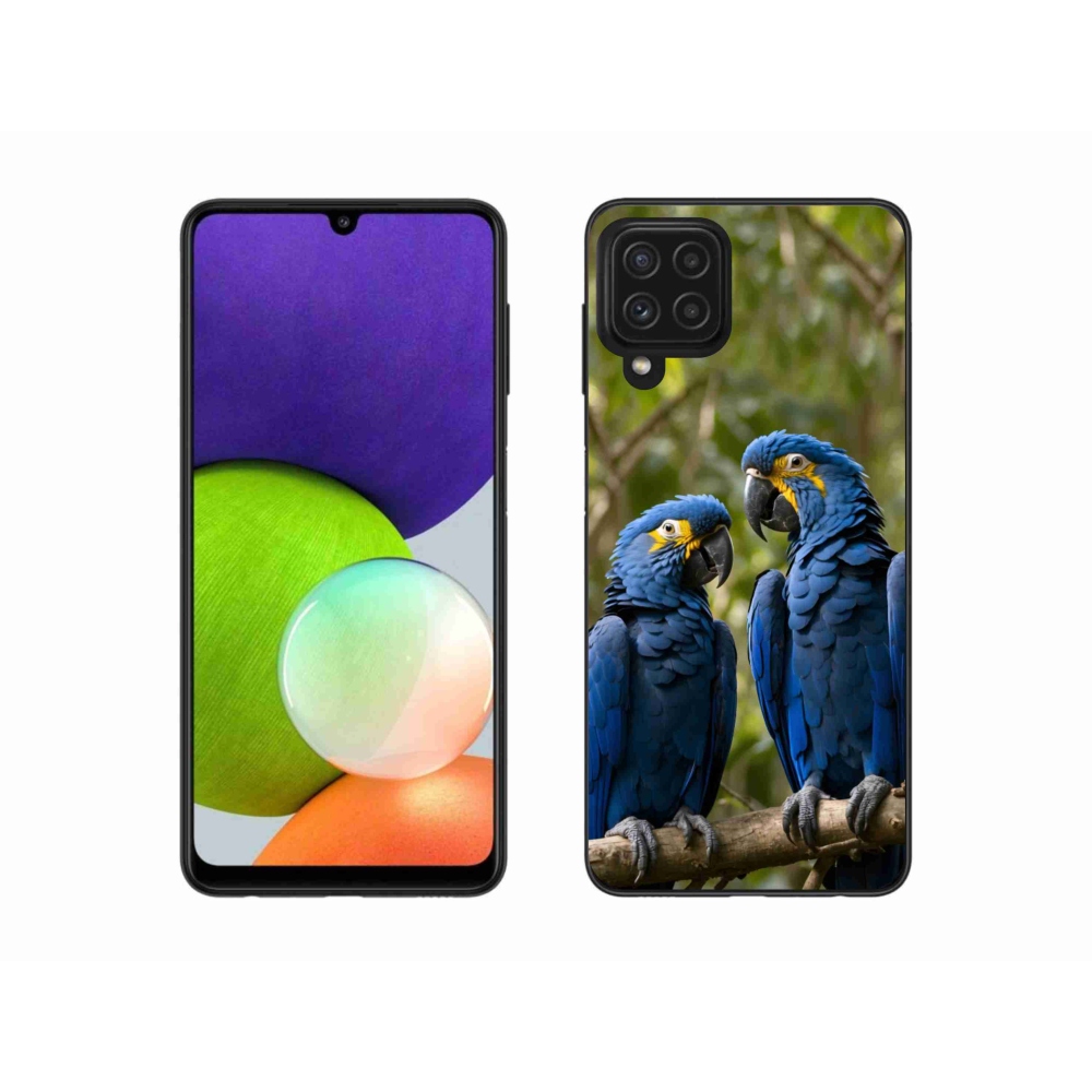 Zselés borítás mmCase Samsung Galaxy A22 4G - papagáj duóhoz
