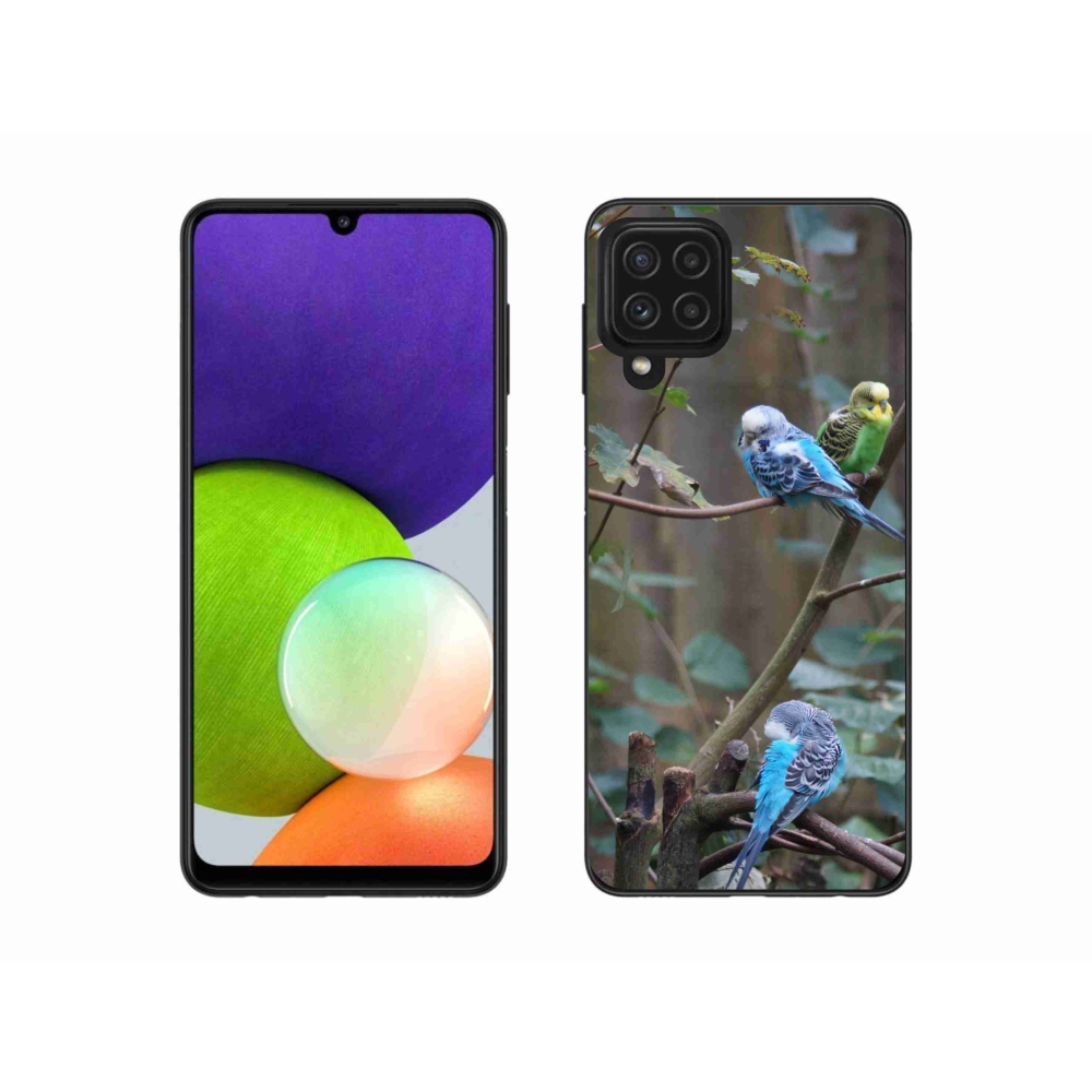 Gél borító mmCase Samsung Galaxy A22 4G - papagájok az ágon - Samsung Galaxy A22 4G tok