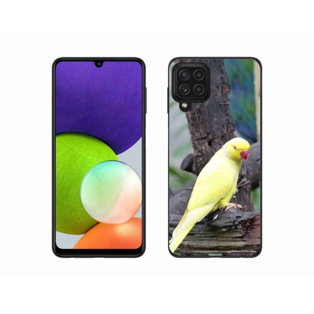 Zselés borítás mmCase Samsung Galaxy A22 4G - papagáj alexander sárga