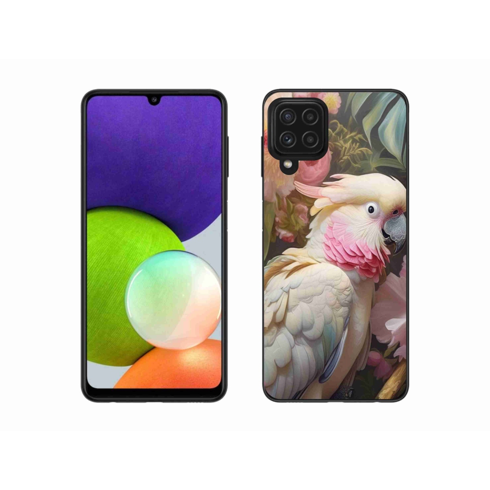 Zselés borítás mmCase Samsung Galaxy A22 4G - papagáj kakadu rózsaszín 2