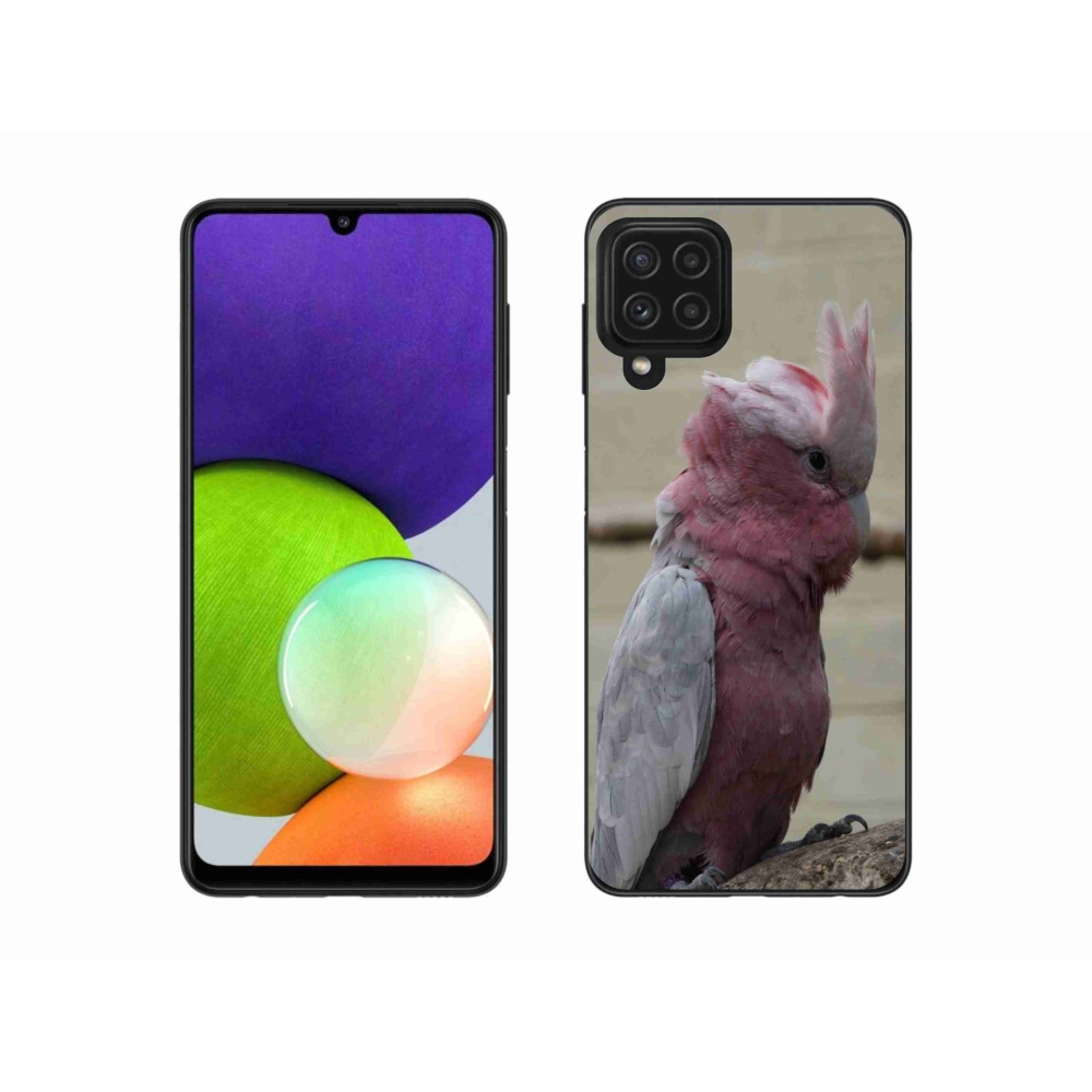 Gél védőhuzat mmCase Samsung Galaxy A22 4G - papagáj kakadu rózsaszínű