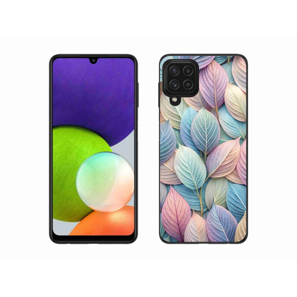 Zselés borítás mmCase Samsung Galaxy A22 4G - pasztell levelek