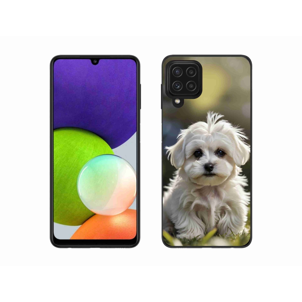 Gél borítás mmCase Samsung Galaxy A22 4G - aranyos máltai kutya
