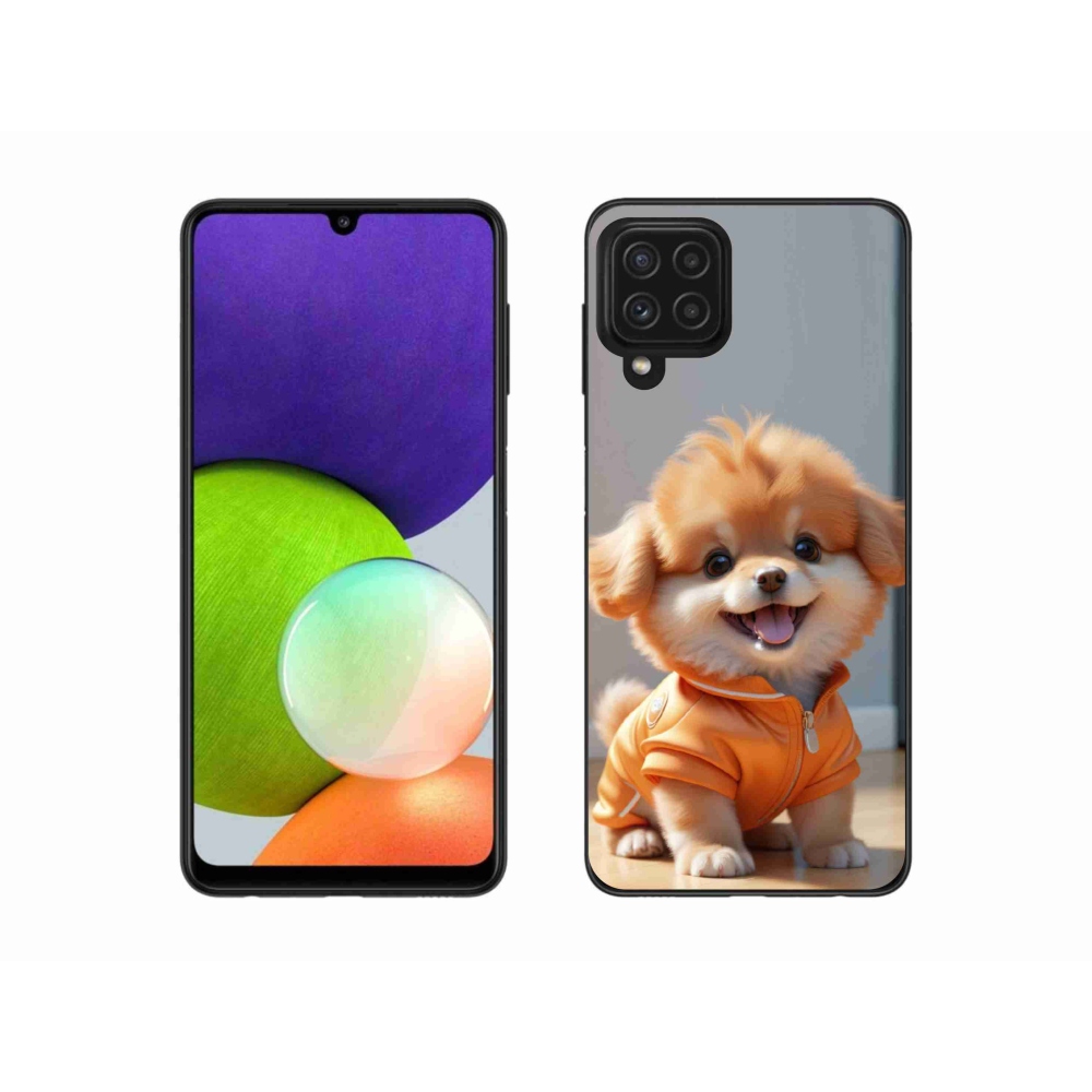 Zselés borítás mmCase Samsung Galaxy A22 4G - aranyos pomerániai pulóverben