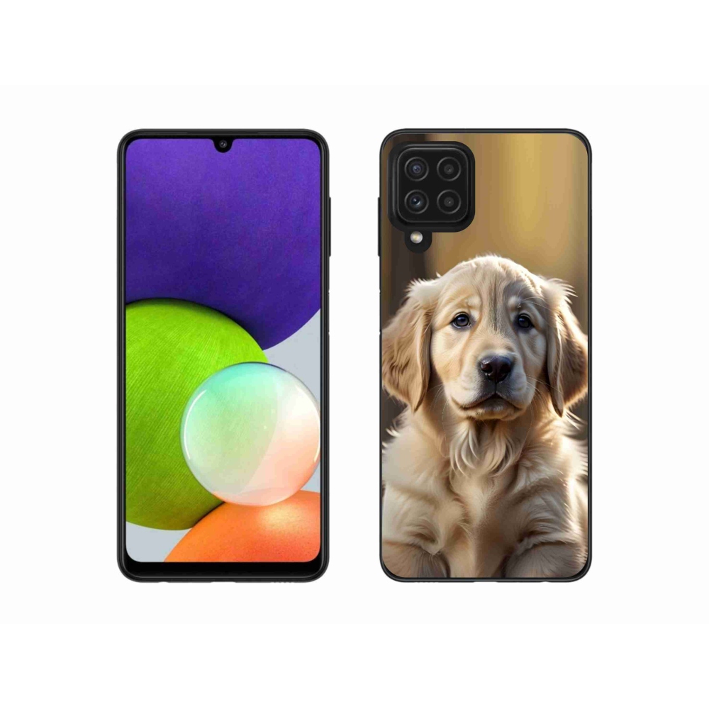 Gél borítás mmCase Samsung Galaxy A22 4G - aranyos arany retrieverhez