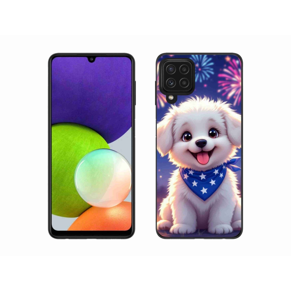 Gél borítás mmCase Samsung Galaxy A22 4G - ünnepi kölyökkutyakölyökhöz