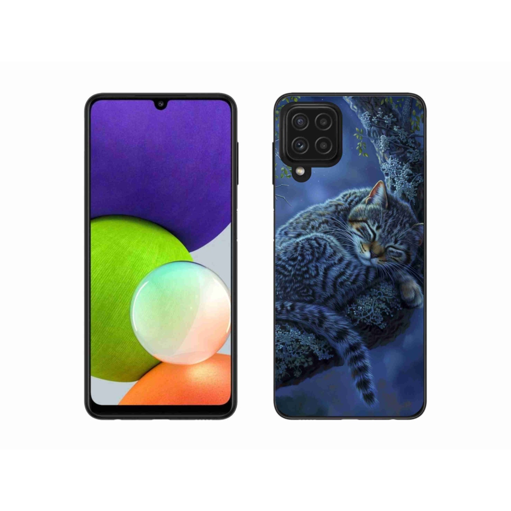 Gél borítás mmCase Samsung Galaxy A22 4G - alvó macska - Samsung Galaxy A22 4G-hez