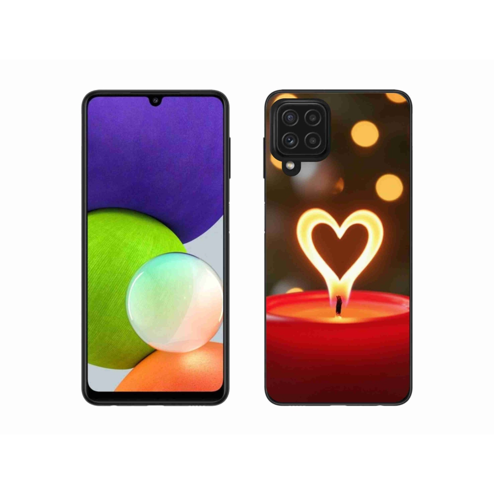 Zselés borítás mmCase Samsung Galaxy A22 4G - láng szíve