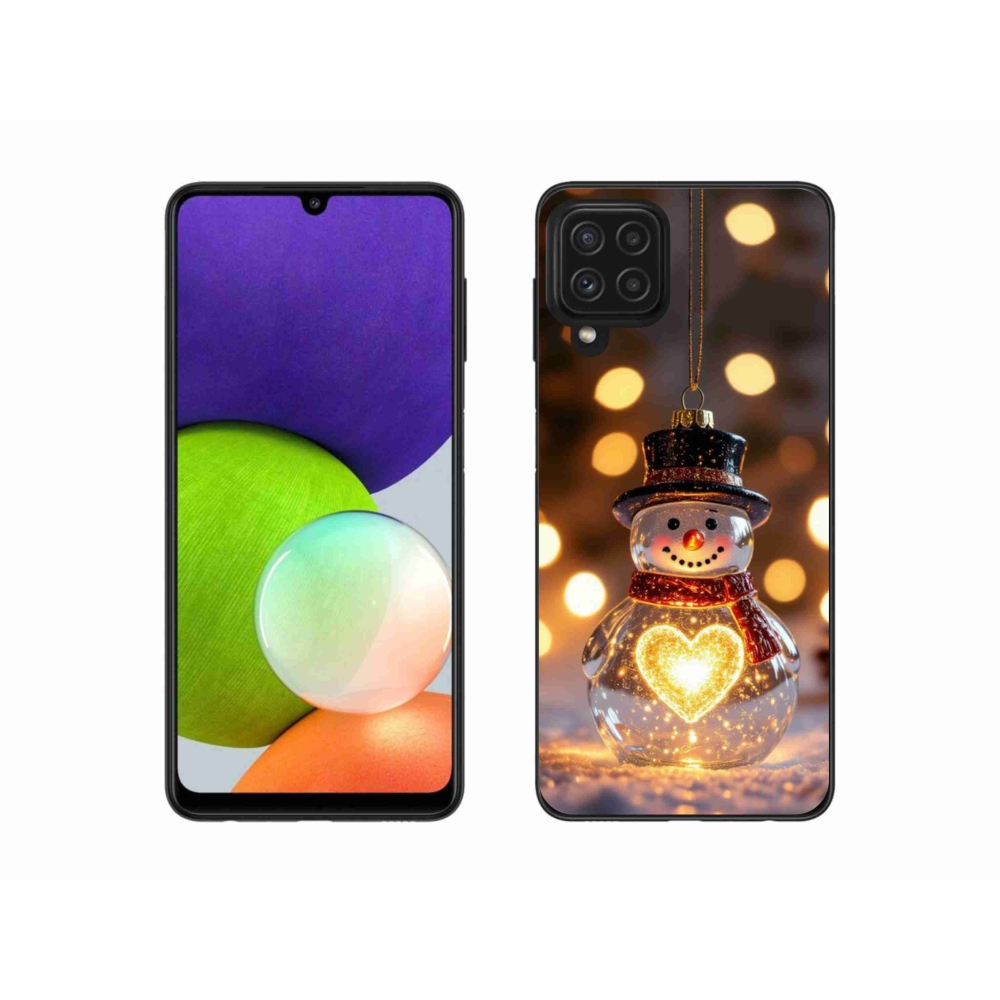Gél borítás mmCase Samsung Galaxy A22 4G - karácsonyi hóemberhez