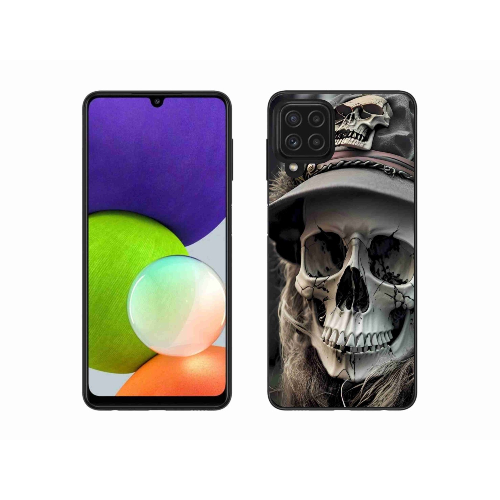 Gél védőhuzat mmCase Samsung Galaxy A22 4G - sötét koponya