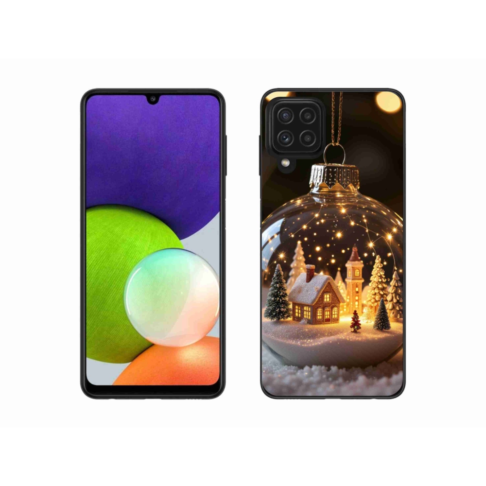 Gél borító mmCase Samsung Galaxy A22 4G - Karácsonyi gömbök 3