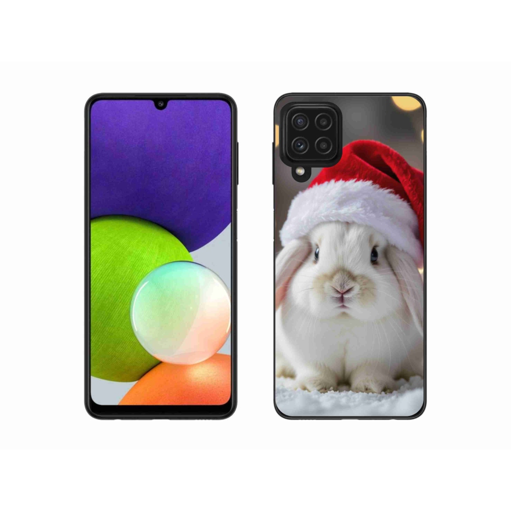 Gél borítás mmCase Samsung Galaxy A22 4G - Karácsonyi nyúl