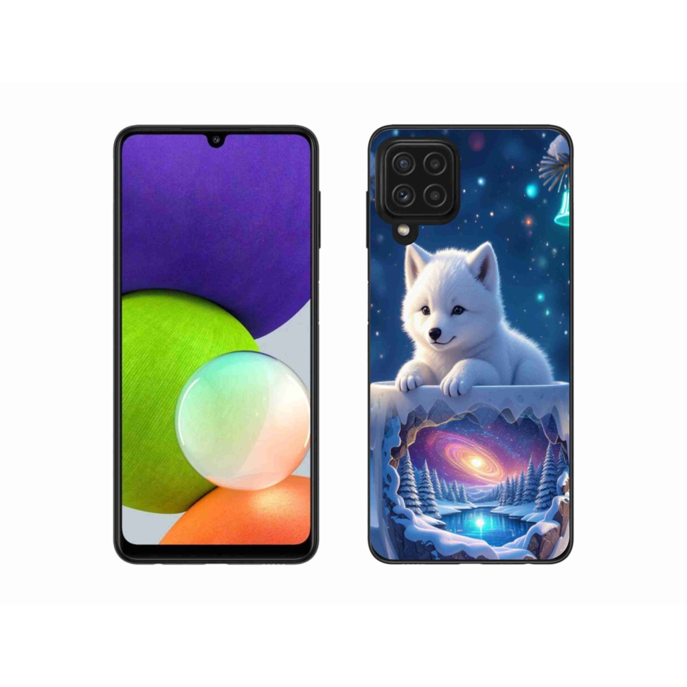 Gél borítás mmCase Samsung Galaxy A22 4G - Karácsonyi kölyökkutya