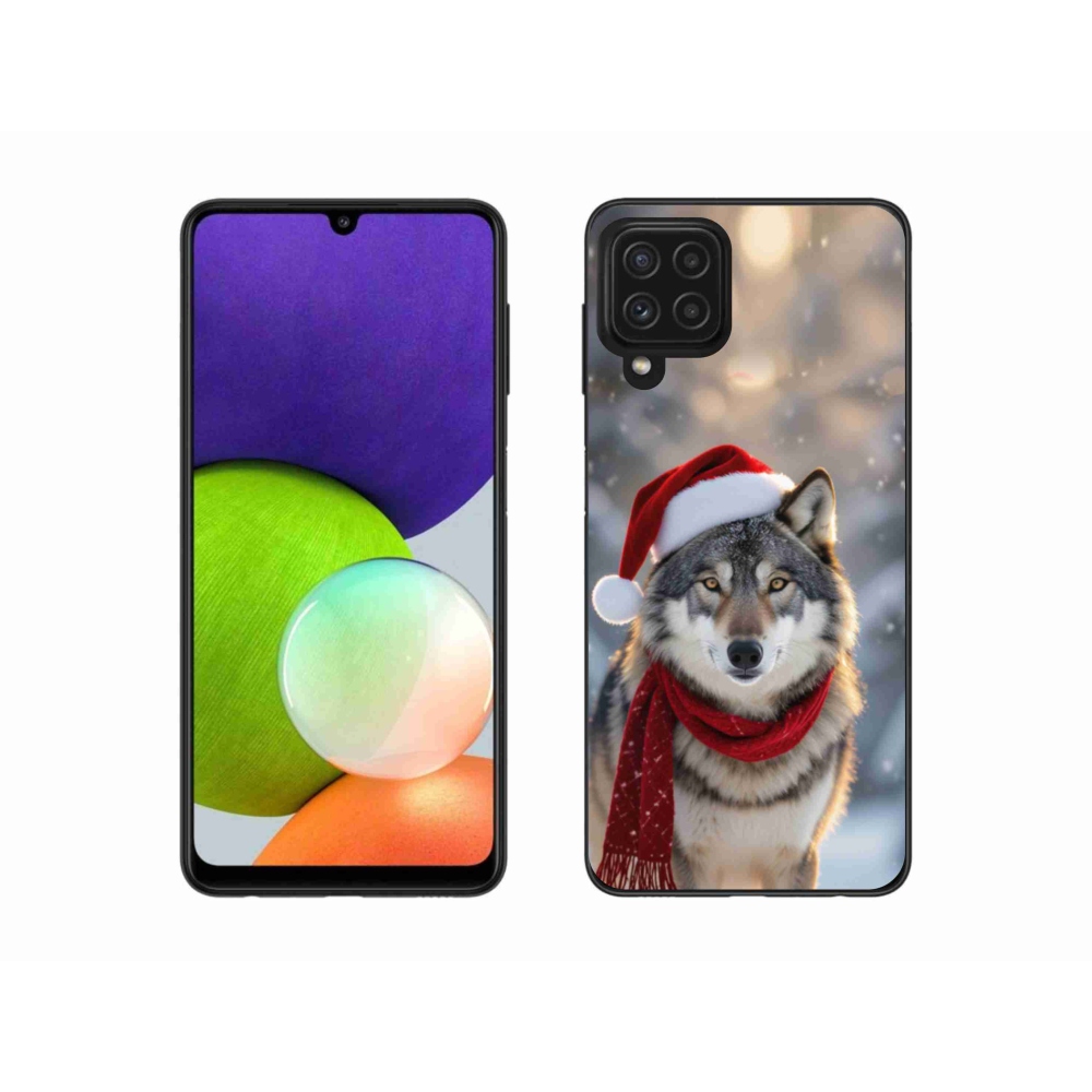 Gél borítás mmCase Samsung Galaxy A22 4G - Karácsonyi farkas