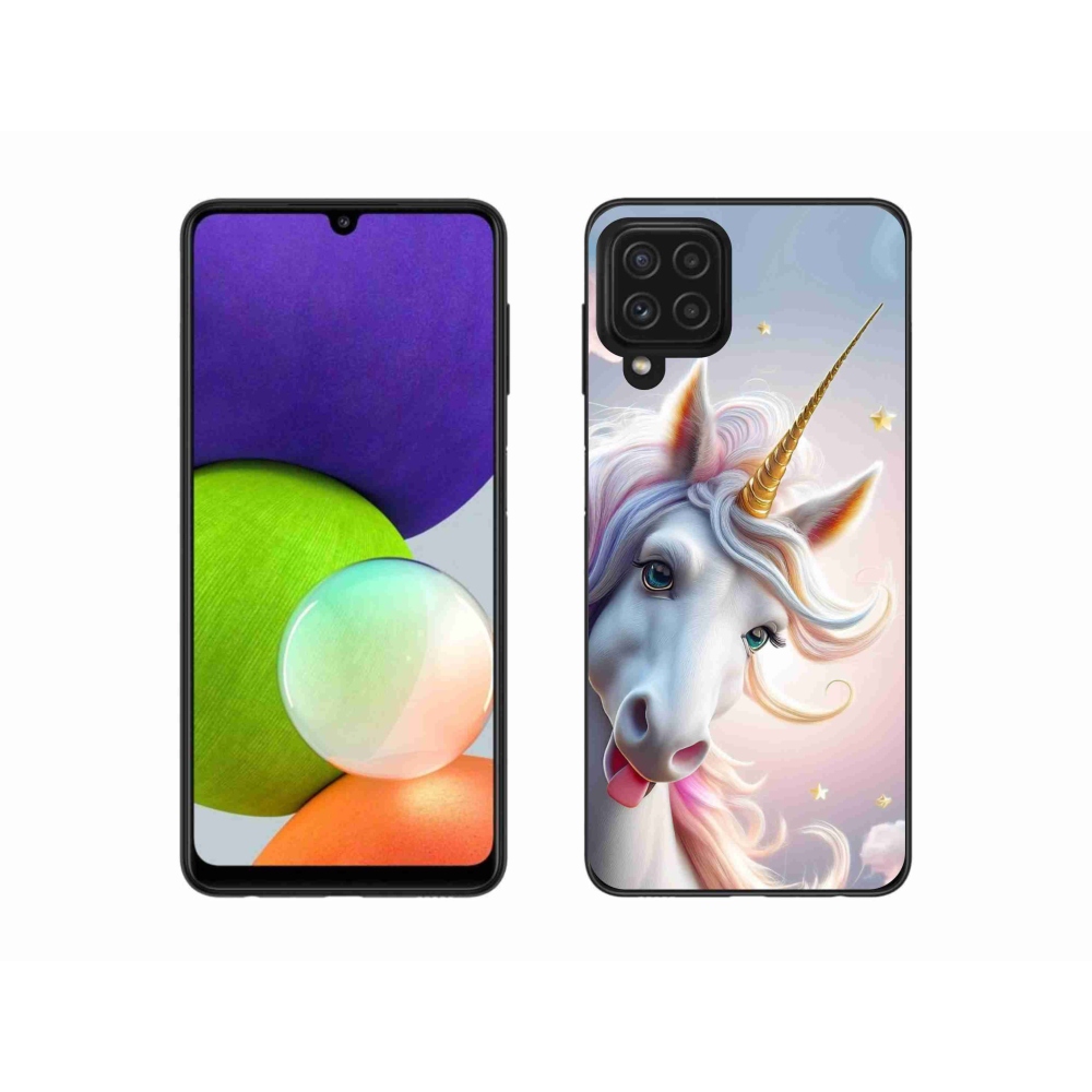 Gél borítás mmCase Samsung Galaxy A22 4G - vidám egyszarvúhoz