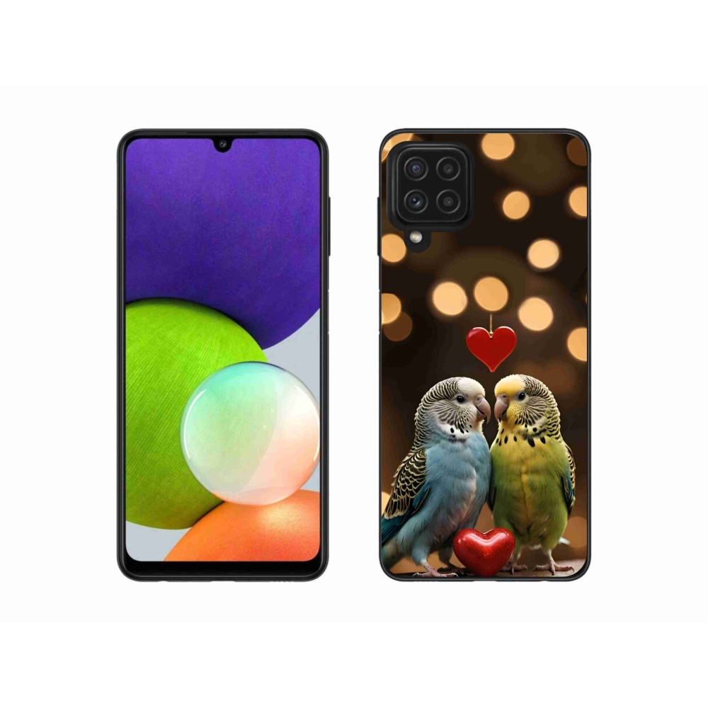 Gél borítás mmCase Samsung Galaxy A22 4G - szerelmes papagájok