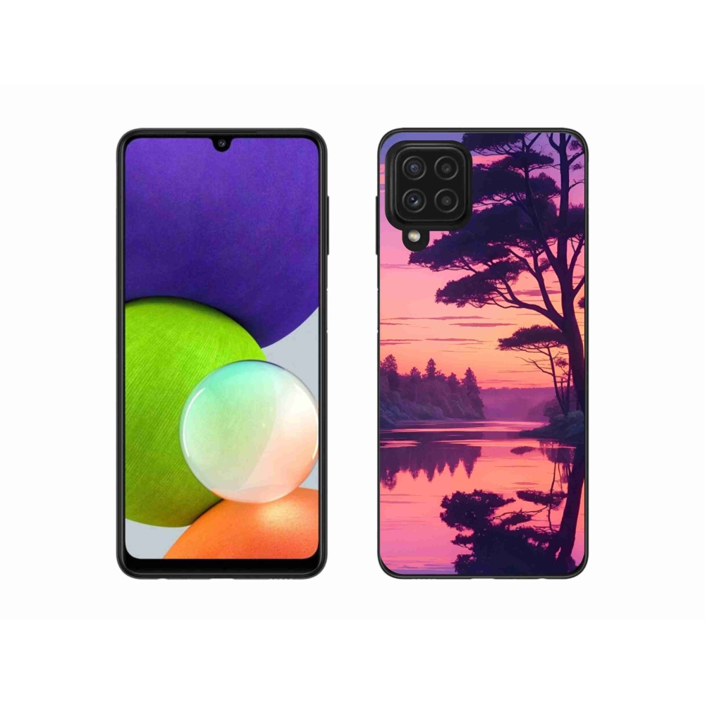 Gél borítás mmCase Samsung Galaxy A22 4G - naplemente a tó felett