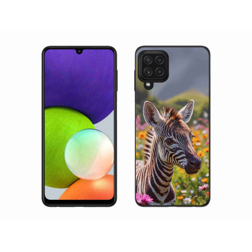 Zselés borítás mmCase Samsung Galaxy A22 4G - zebra a réten