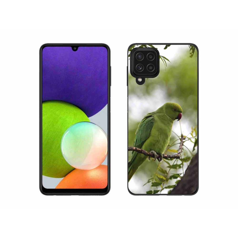 Zselés borítás mmCase Samsung Galaxy A22 4G - zöld papagájhoz