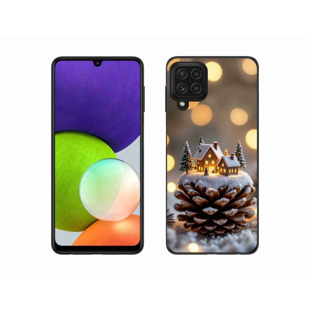 Gél borítás mmCase Samsung Galaxy A22 4G - téli falu
