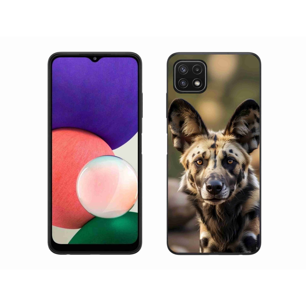 Gél borítás mmCase Samsung Galaxy A22 5G - afrikai vadkutya számára
