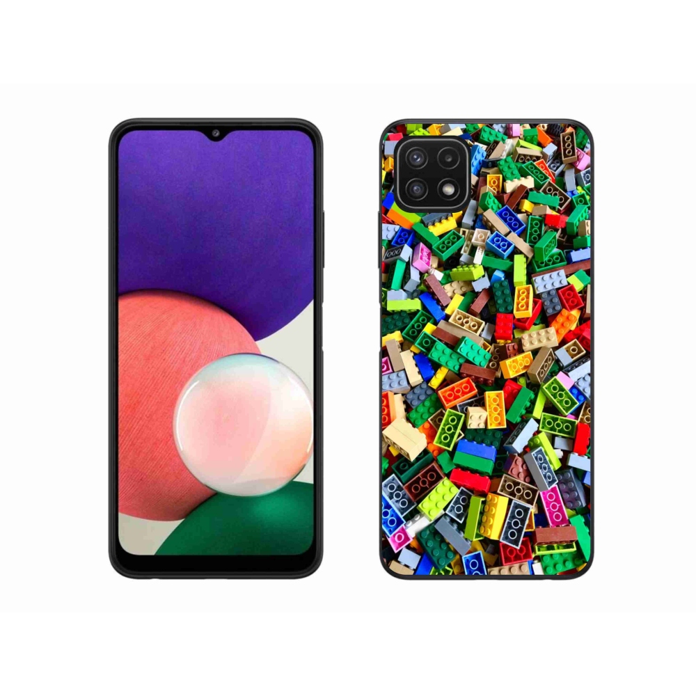 Zselés borítás mmCase Samsung Galaxy A22 5G - színes építőkockákhoz
