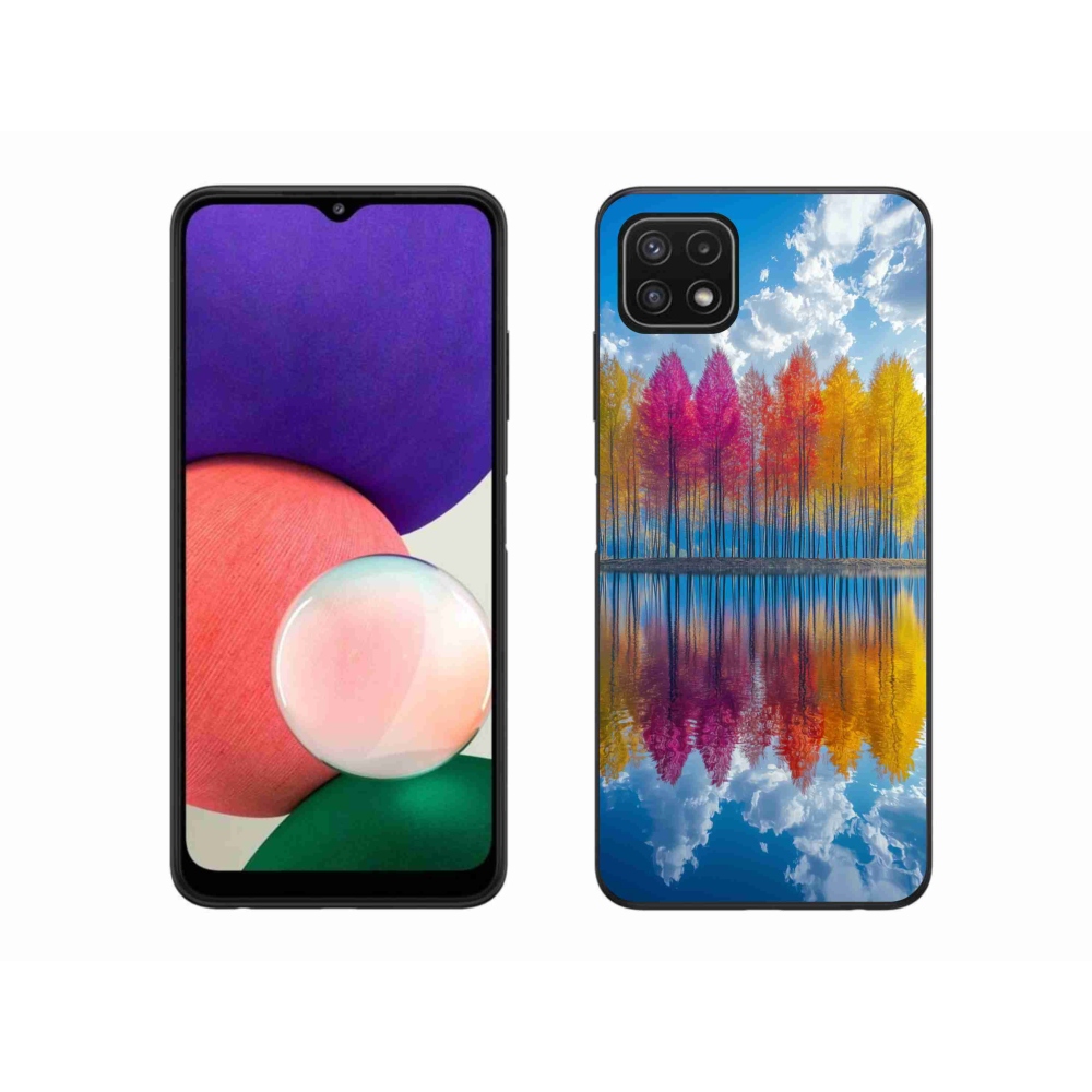 Gél borítás mmCase Samsung Galaxy A22 5G - színes fákhoz