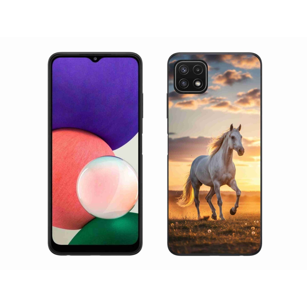 Gél borítás mmCase Samsung Galaxy A22 5G - futó fehér ló 2