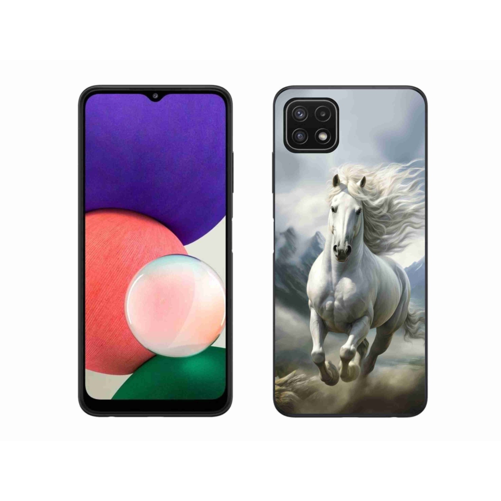 Gél borítás mmCase Samsung Galaxy A22 5G - futó fehér ló 3