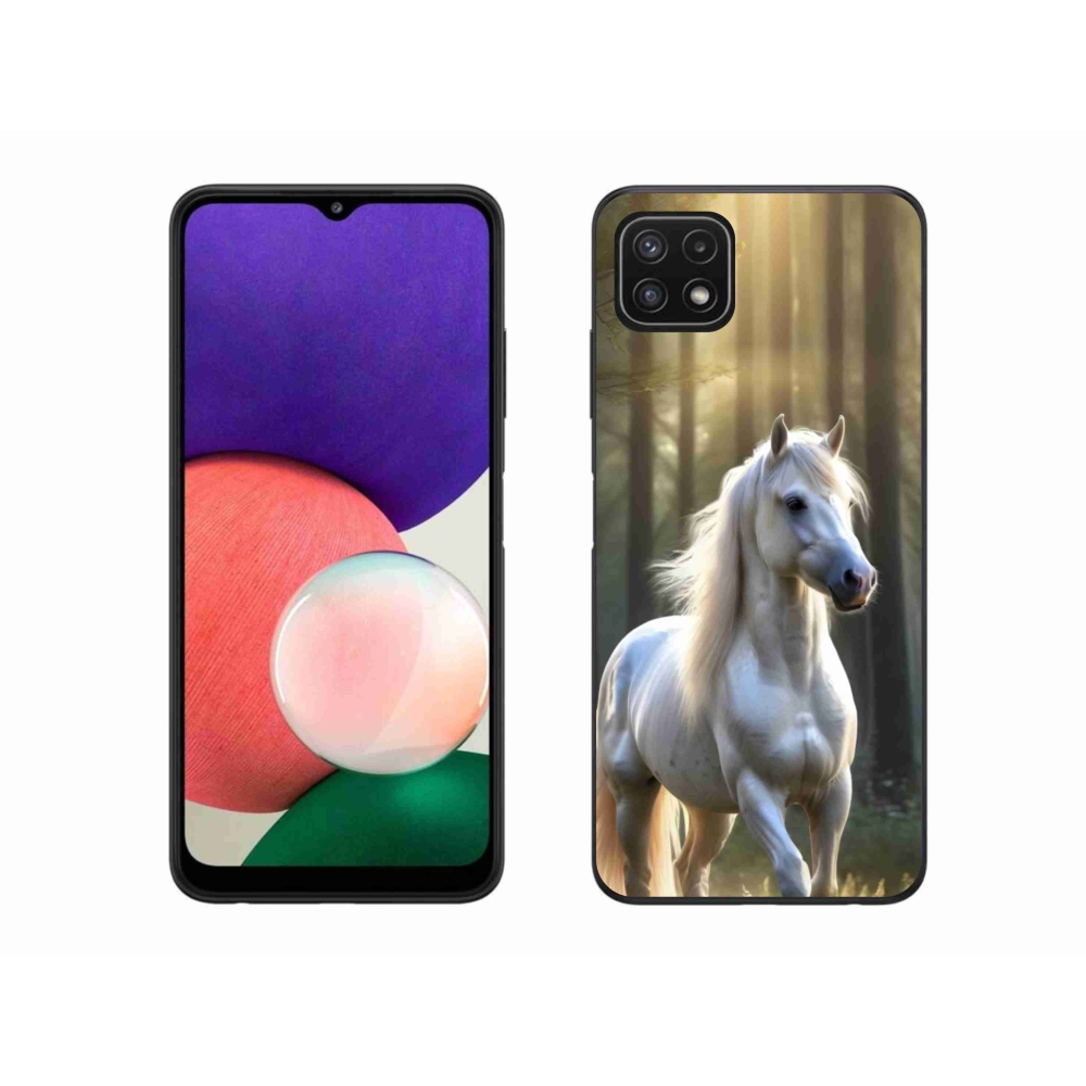 Zselés borítás mmCase Samsung Galaxy A22 5G - fehér ló 3