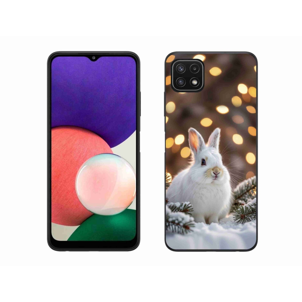 Zselés borítás mmCase Samsung Galaxy A22 5G - fehér nyúlhoz