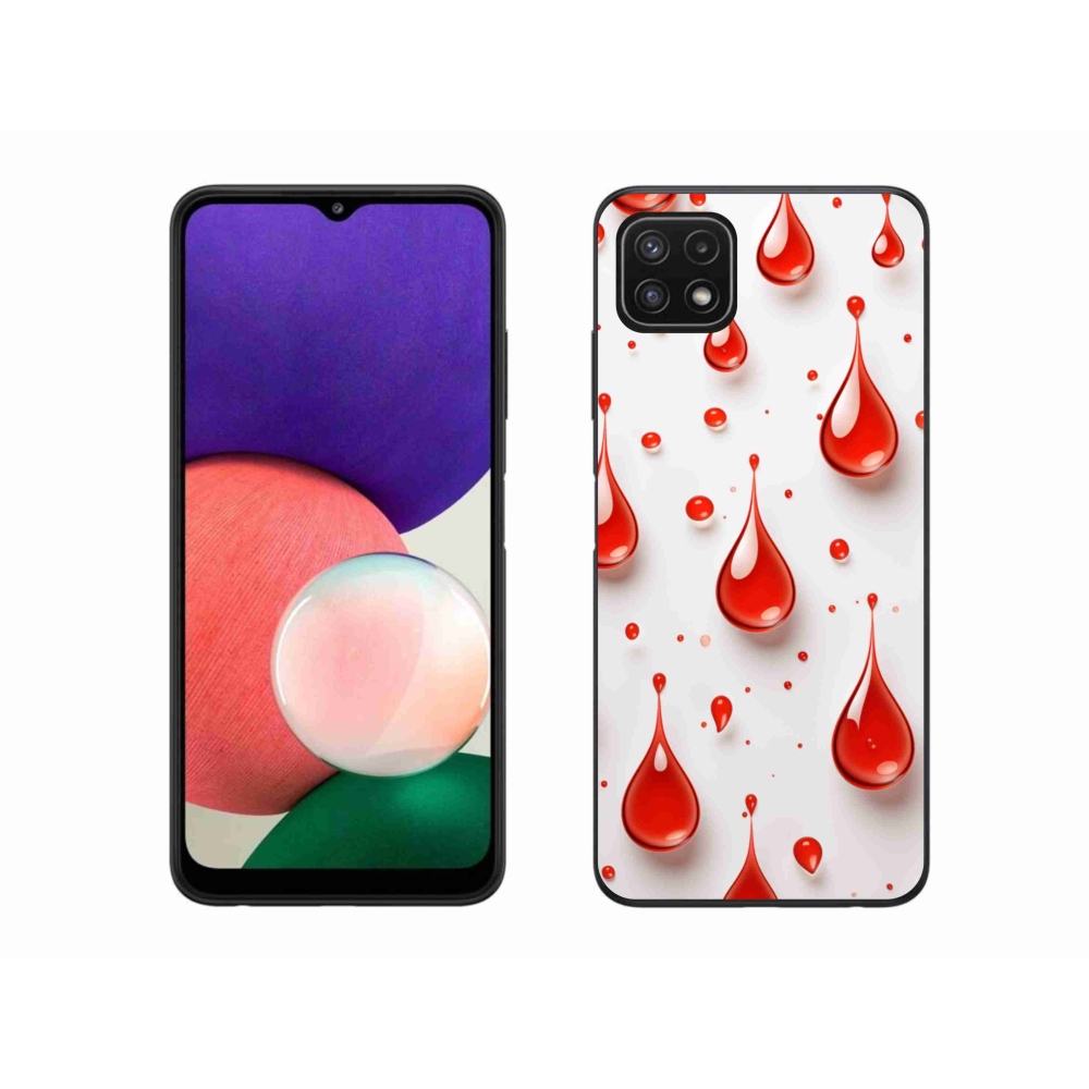 Zselés borítás mmCase Samsung Galaxy A22 5G - piros cseppek