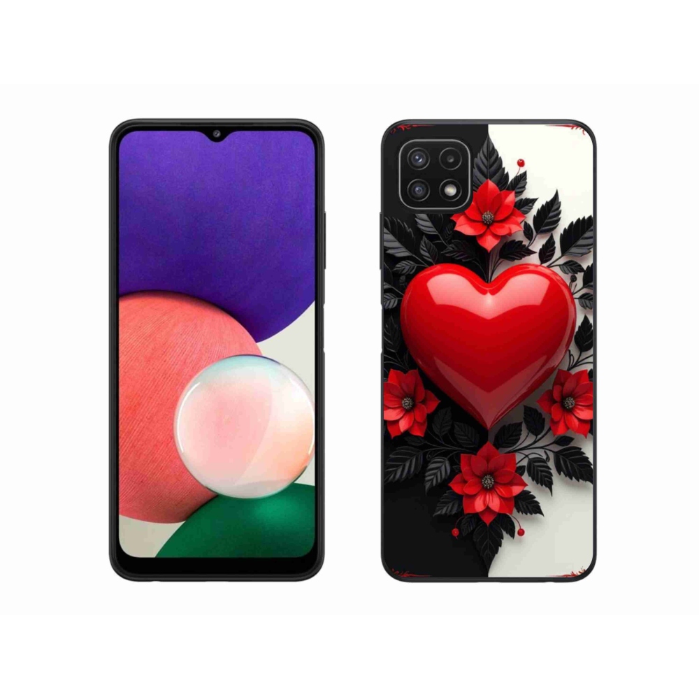 Gél védőhuzat mmCase Samsung Galaxy A22 5G - piros szív