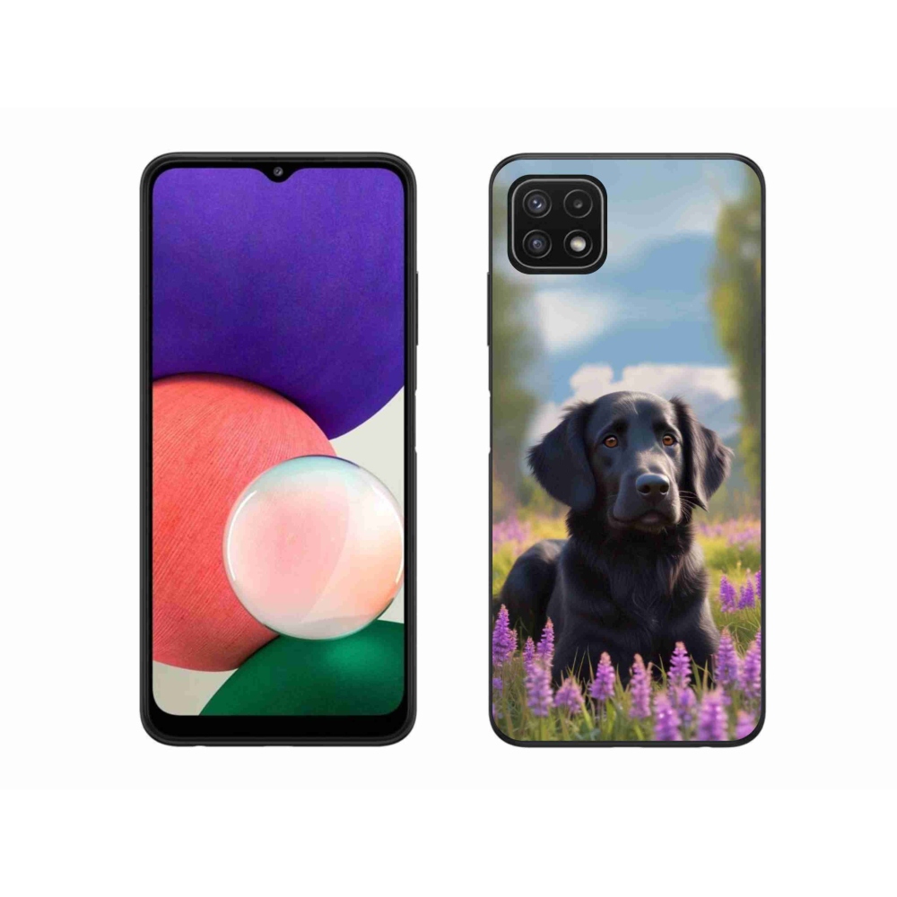 Zselés borítás mmCase Samsung Galaxy A22 5G - elegáns fekete retriever