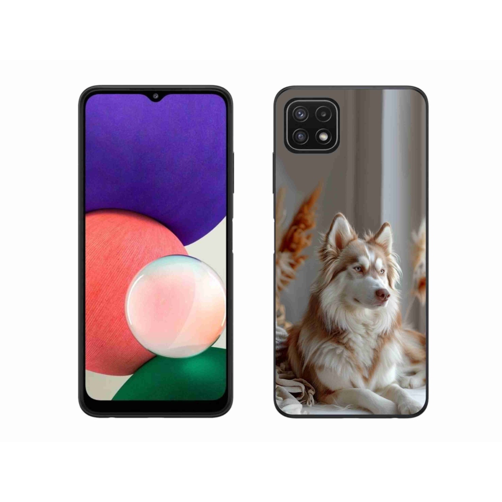 Gél borítás mmCase Samsung Galaxy A22 5G - csendes szibériai husky
