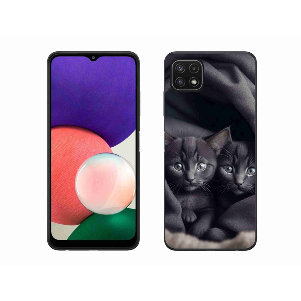 Zselés borítás mmCase Samsung Galaxy A22 5G - cat duo - Samsung Galaxy A22 5G számára